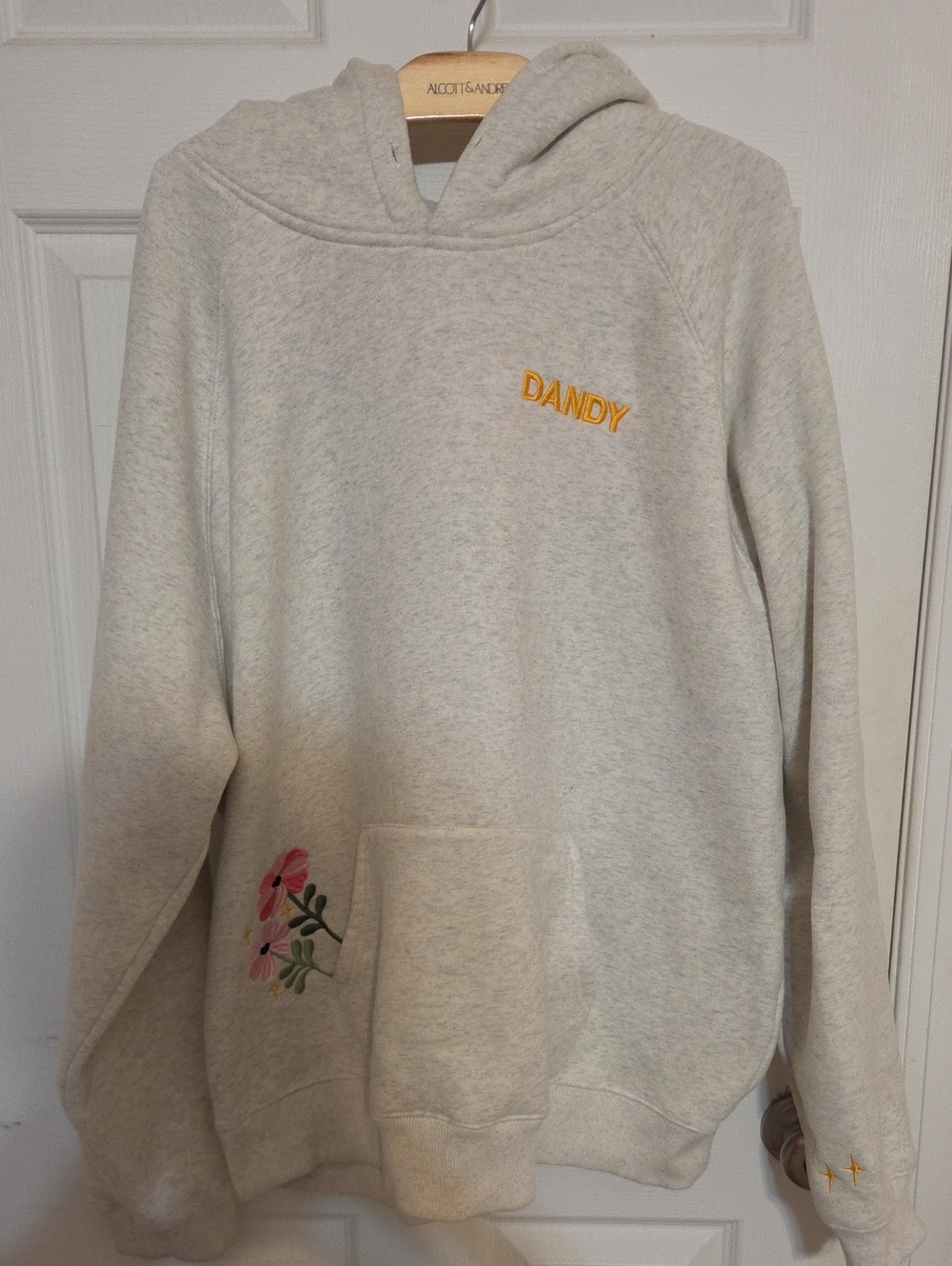 DANDY WORLDWIDE  Gray Floral-Print Hoodie Sweatshirt XL